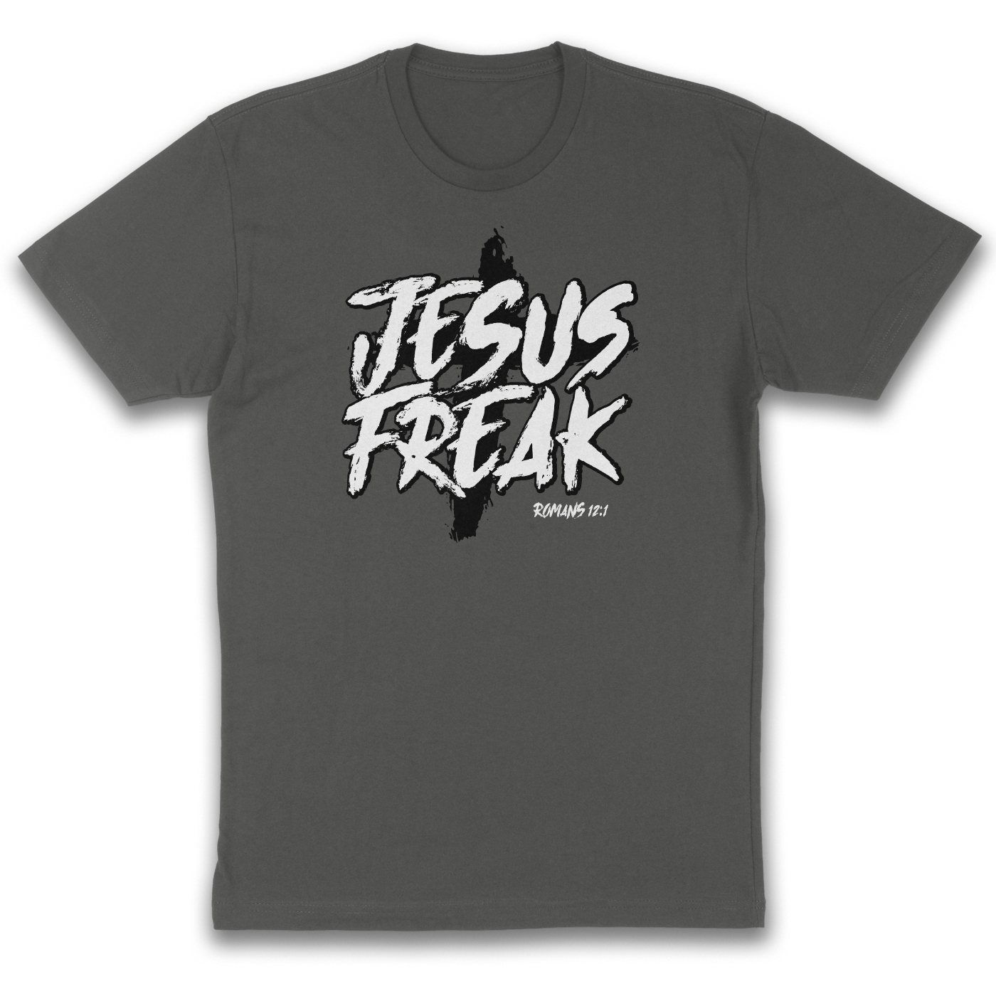 Jesus Freak – Bold Grunge Christian T-Shirt (Romans 12:1)