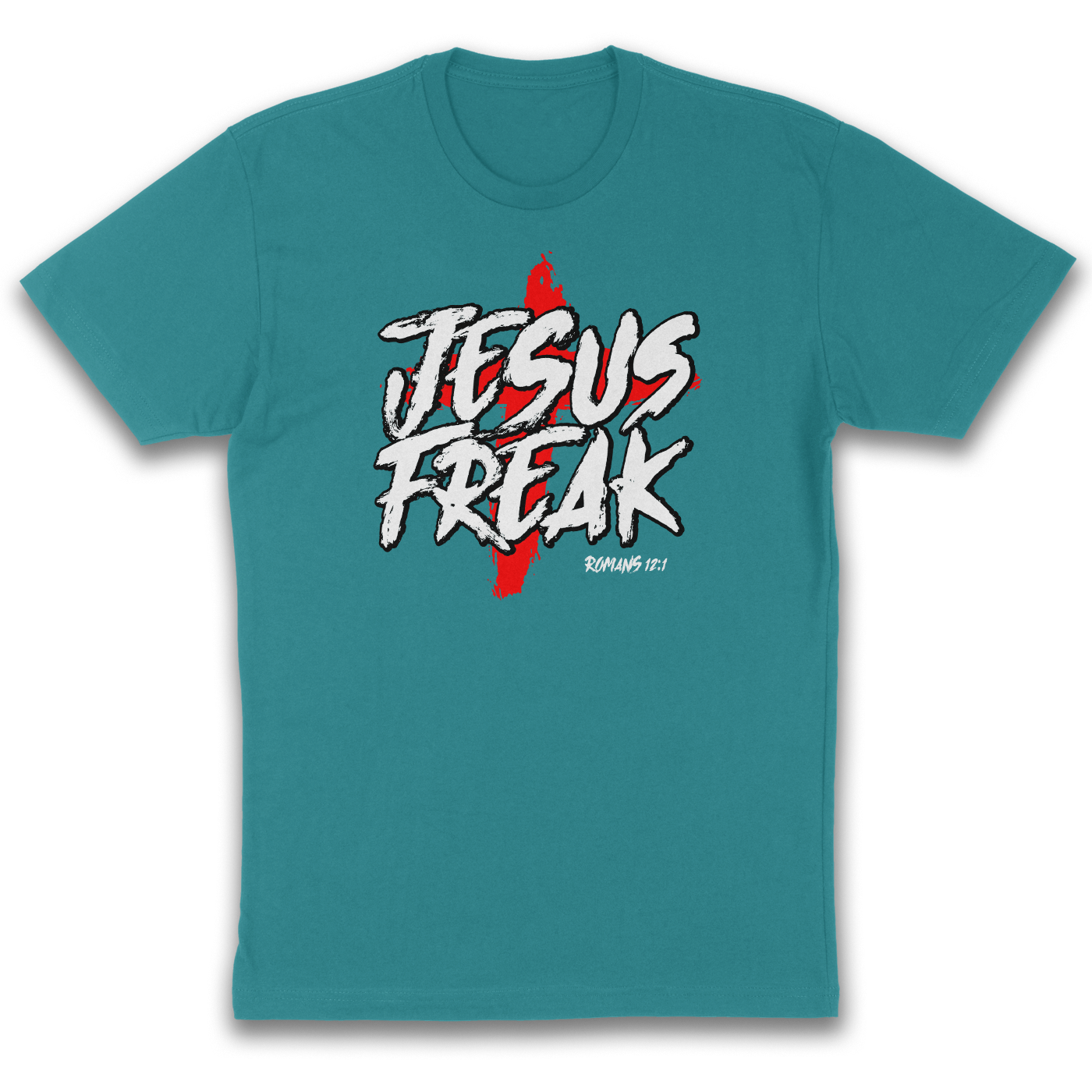 Jesus Freak – Bold Grunge Christian T-Shirt (Romans 12:1)