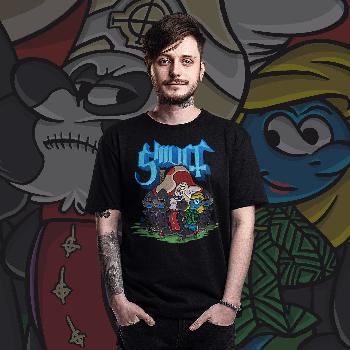 Smurf Ghost Band Parody Shirt