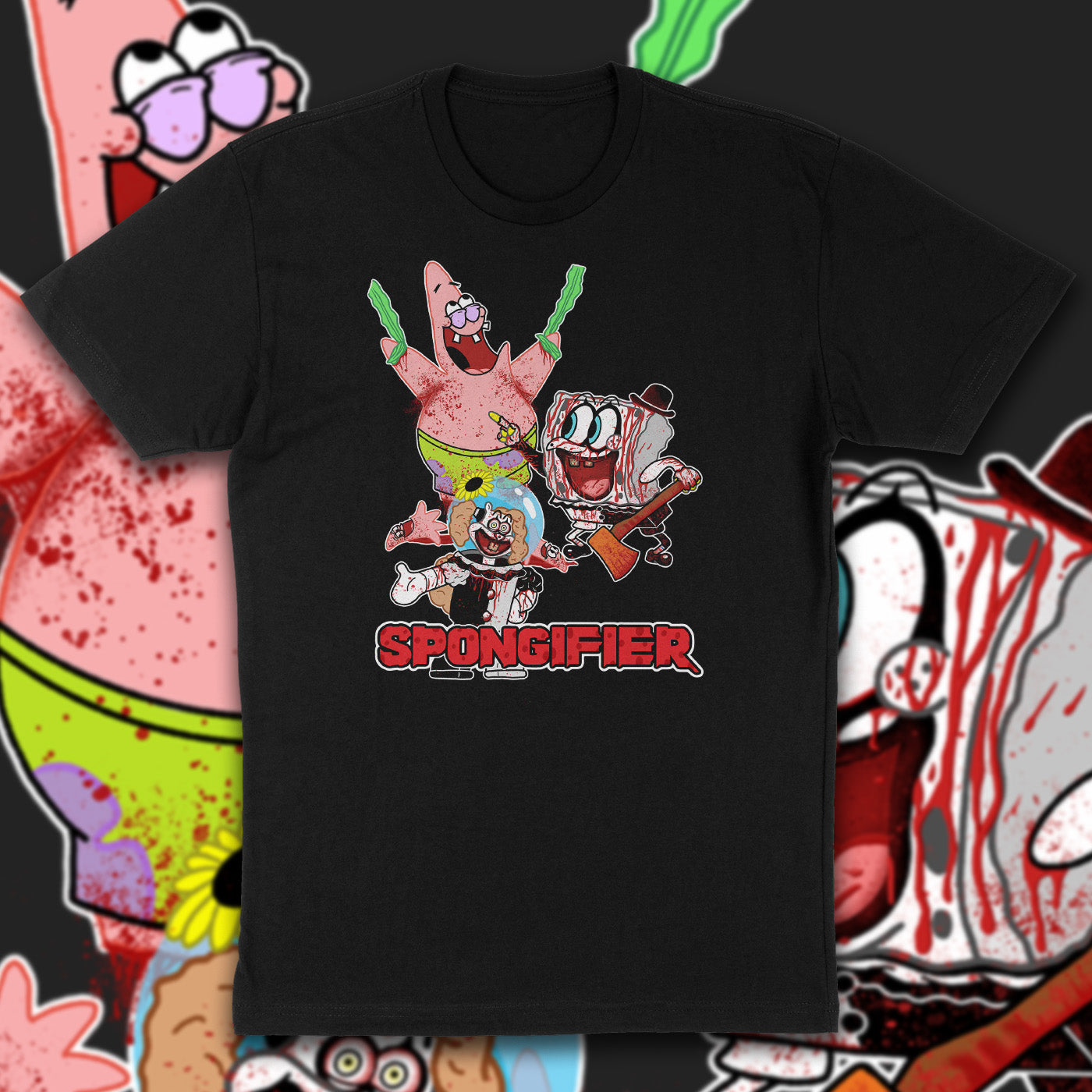 Spongifier Parody Horror Mashup Shirt – Funny Spongebob x Terrifier Tee