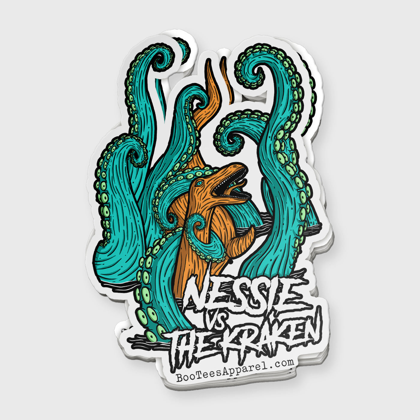 Battle of the Cryptids: Nessie vs The Kraken Sticker