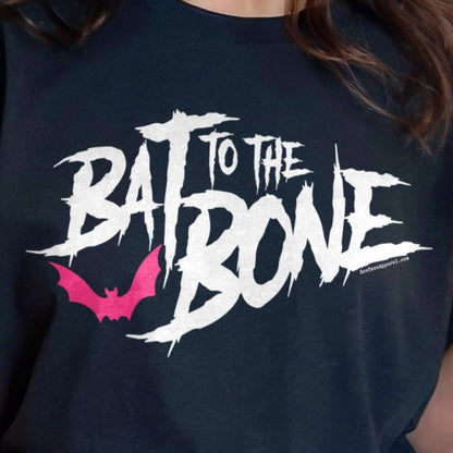 Bat to the Bone Cute Halloween Spooky Black Shirt