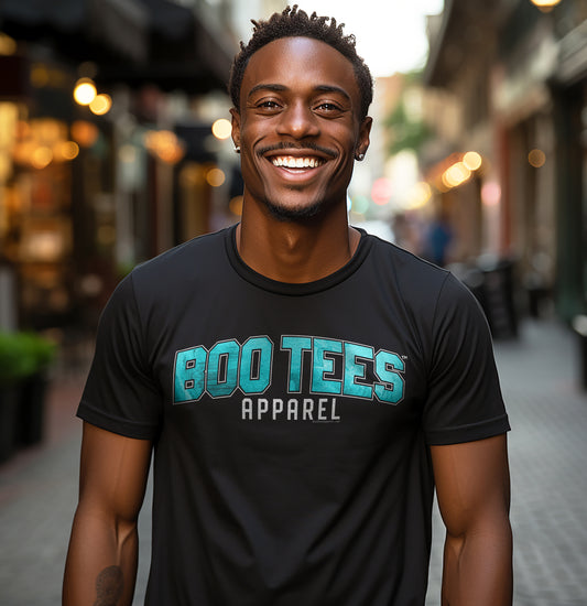 Boo Tees Apparel Athletic Logo Black Shirt