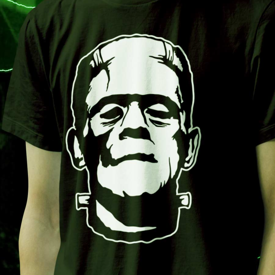 Frankenstein's Monster Face Black Tee