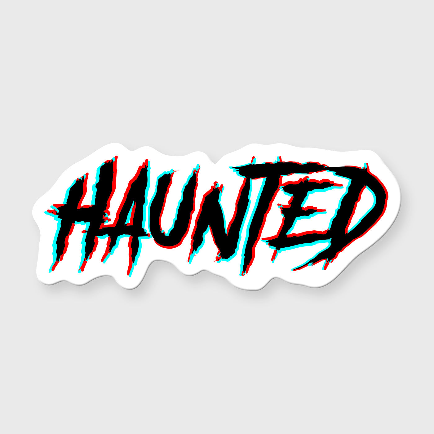 3D Retro Haunted Full Color Sticker