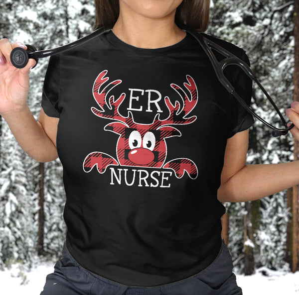 Plaid Reindeer ER Nurse