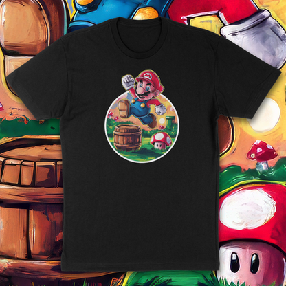 Jumping Super Mario Painting Shirt