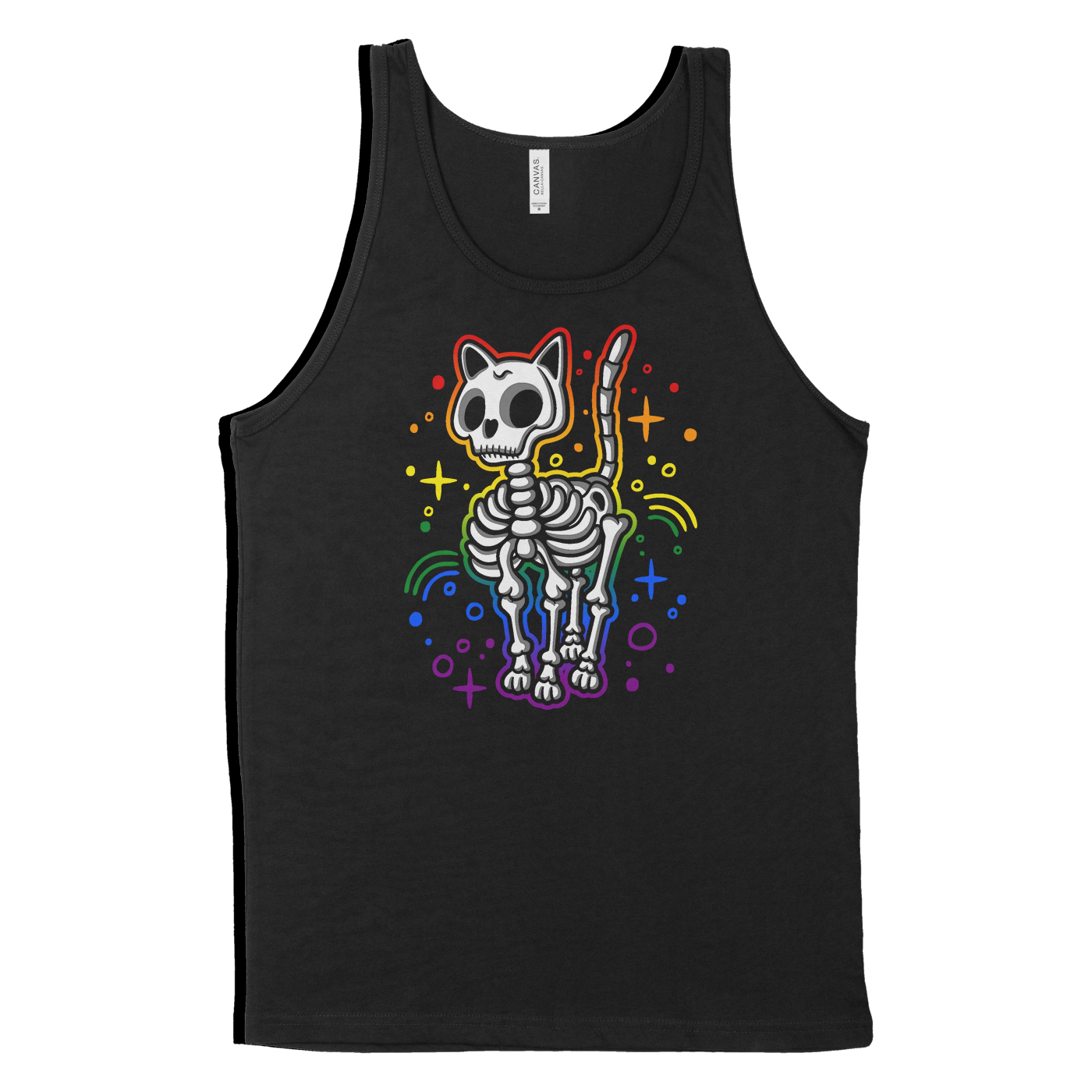 Skeleton Cat Pride Rainbow