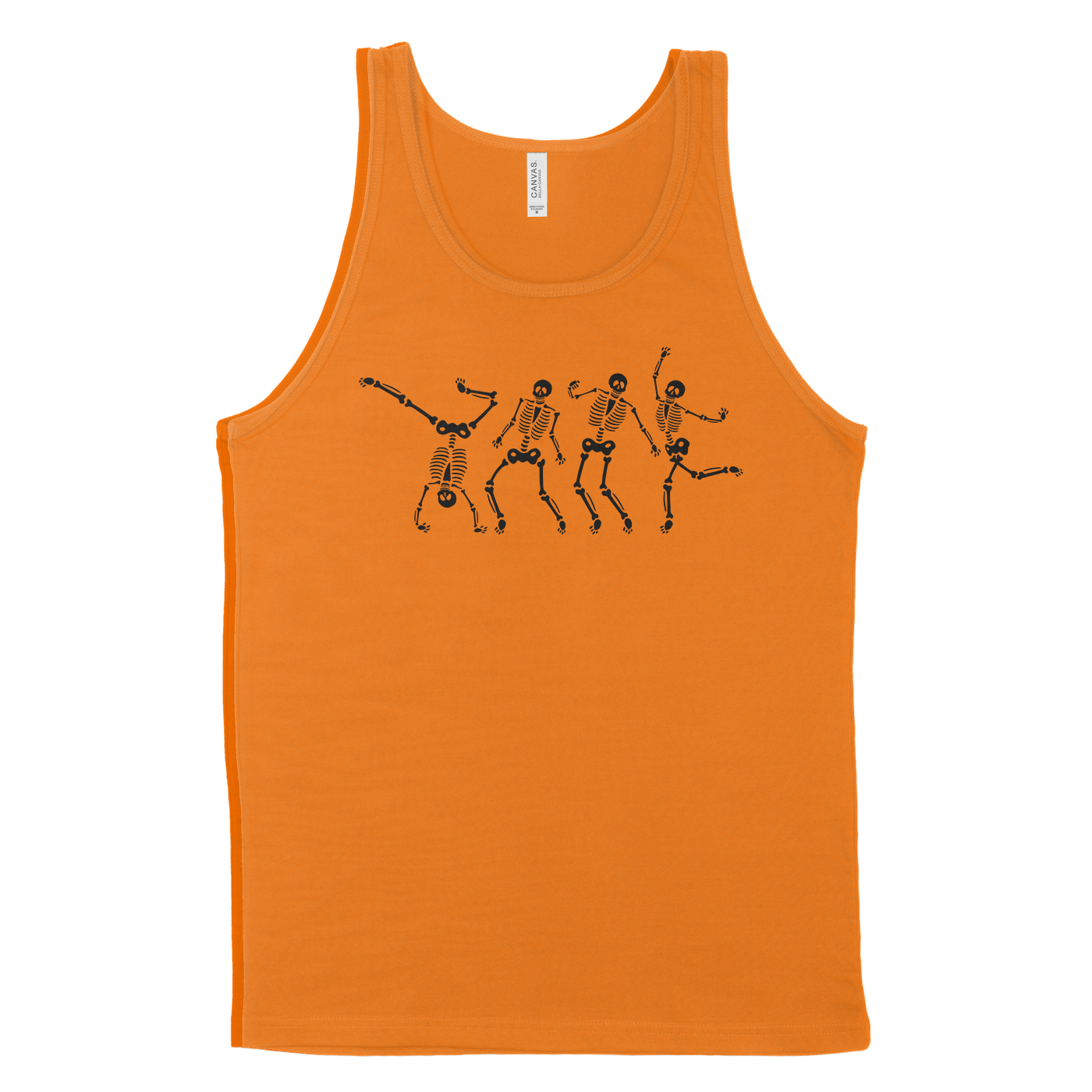 Skeleton Dance of the Dead Halloween Orange Shirt