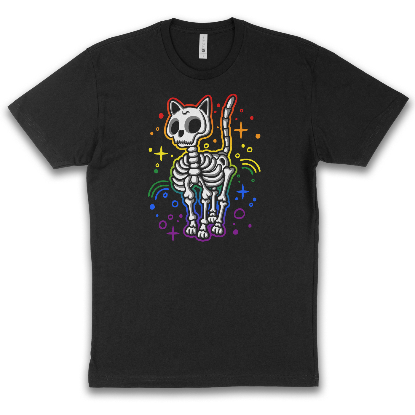 Skeleton Cat Pride Rainbow