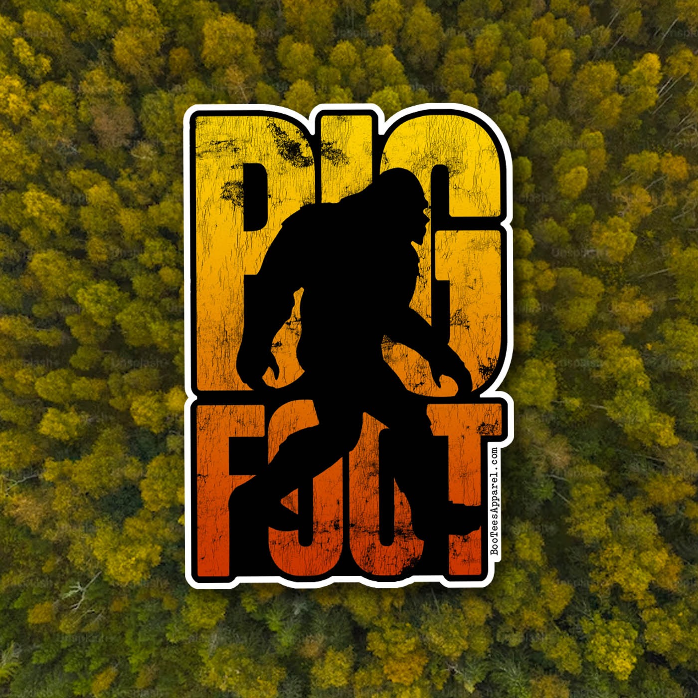 Bigfoot Silhouette Cryptid Full Color Sticker