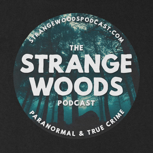 The Strange Woods Podcast Logo Black Shirt