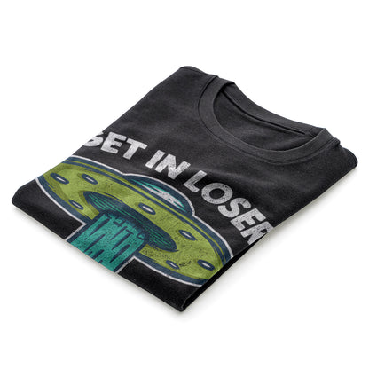 UFO Get In Loser Alien Abduction Black Shirt