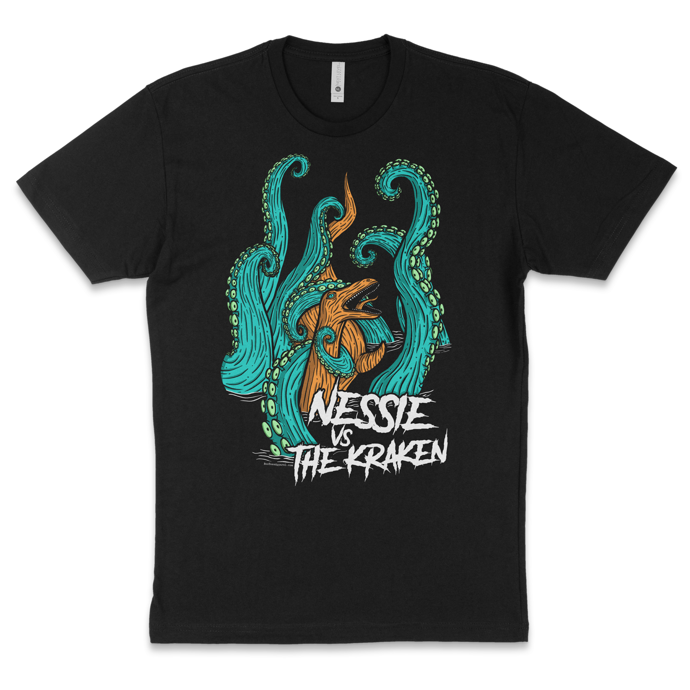 Battle of the Cryptids: Nessie vs The Kraken Black Tee