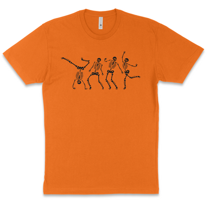 Skeleton Dance of the Dead Halloween Orange Shirt