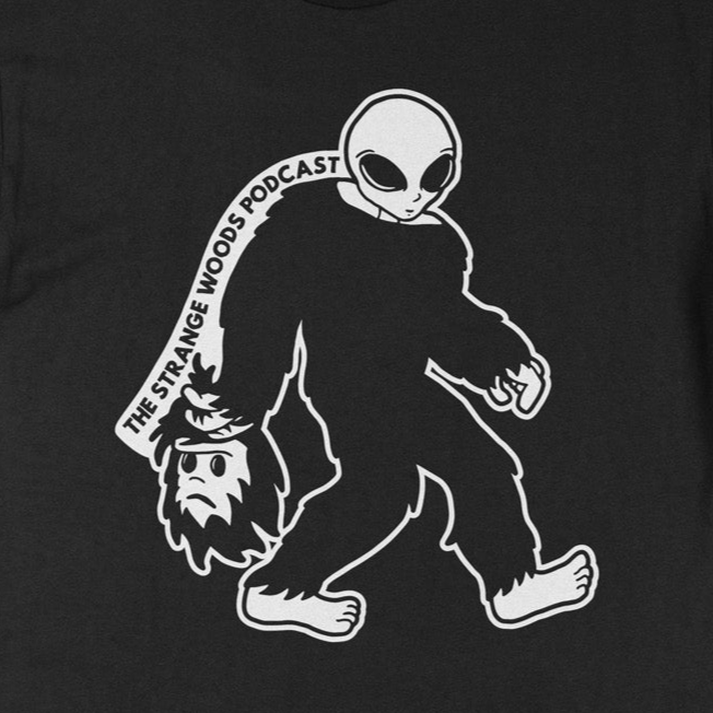 Bigfoot is an Alien (Strange Woods Podcast Version) Black Shirt