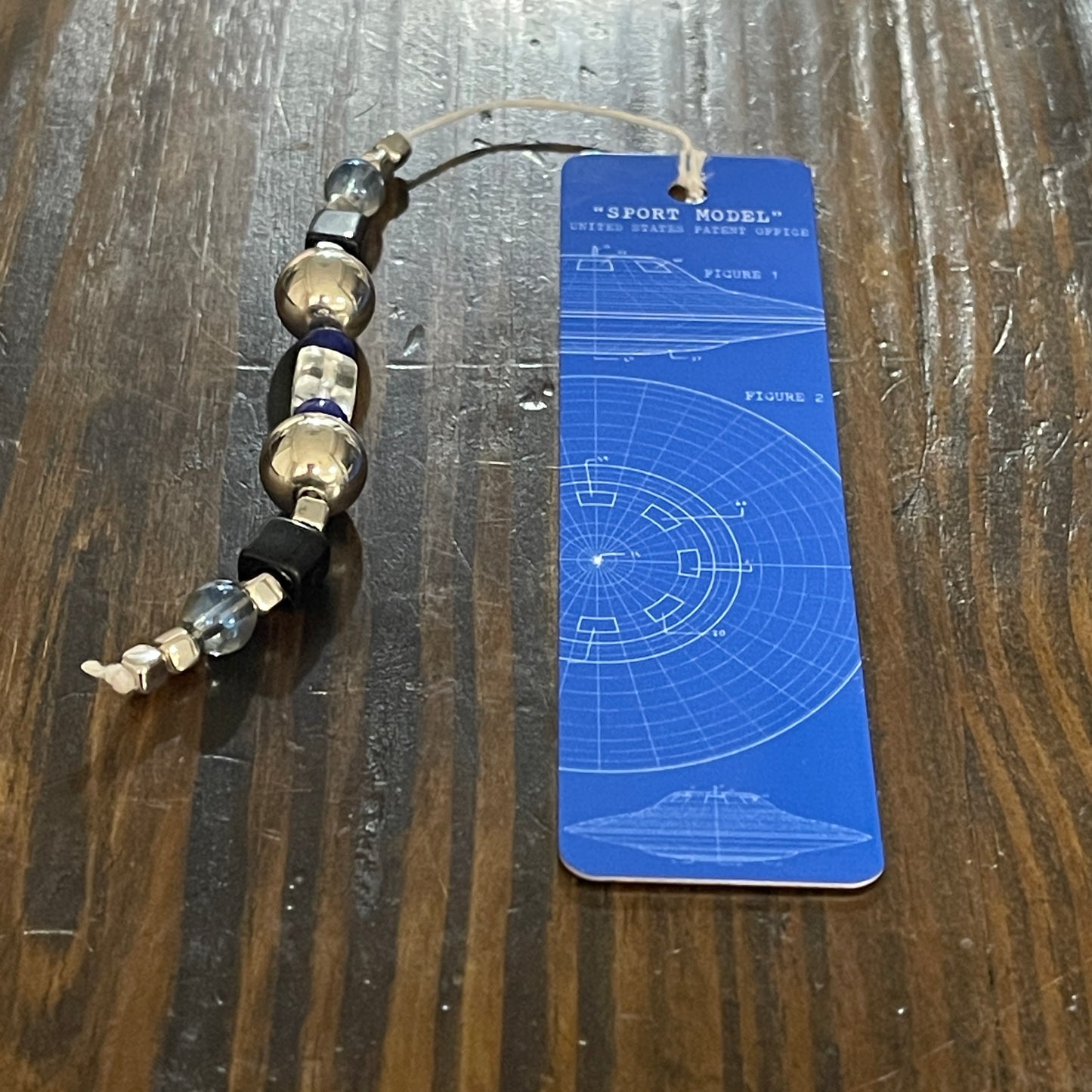 UFO Blueprint Metal Bookmark