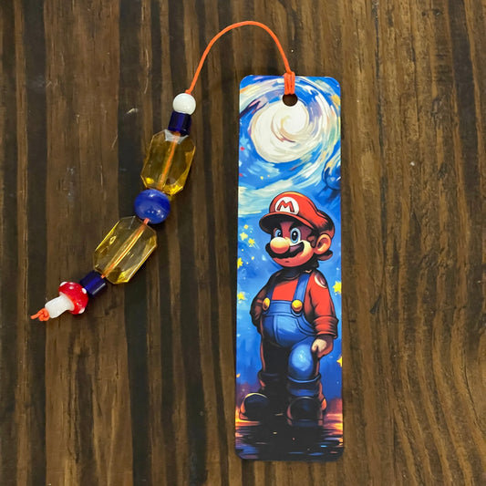 Super Mario Bros-  Mario Night Sky Metal Bookmark