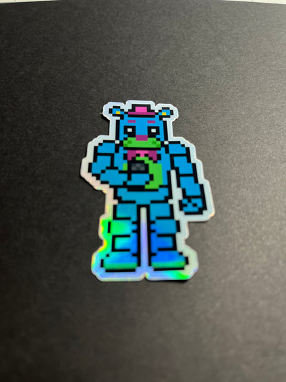 FNAF Neon Freddy Fazbear Full Color Sticker