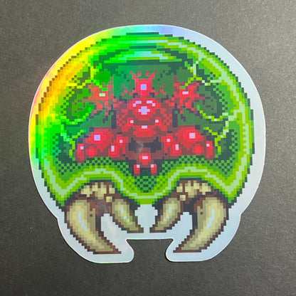 Super Metroid - 8-Bit Metroid Sticker Full Color