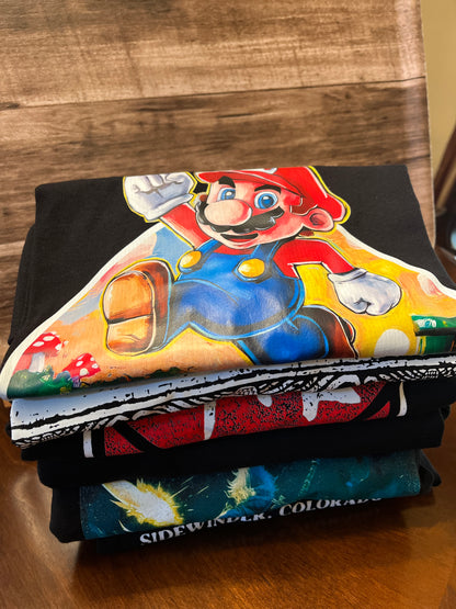 Jumping Super Mario Painting Shirt