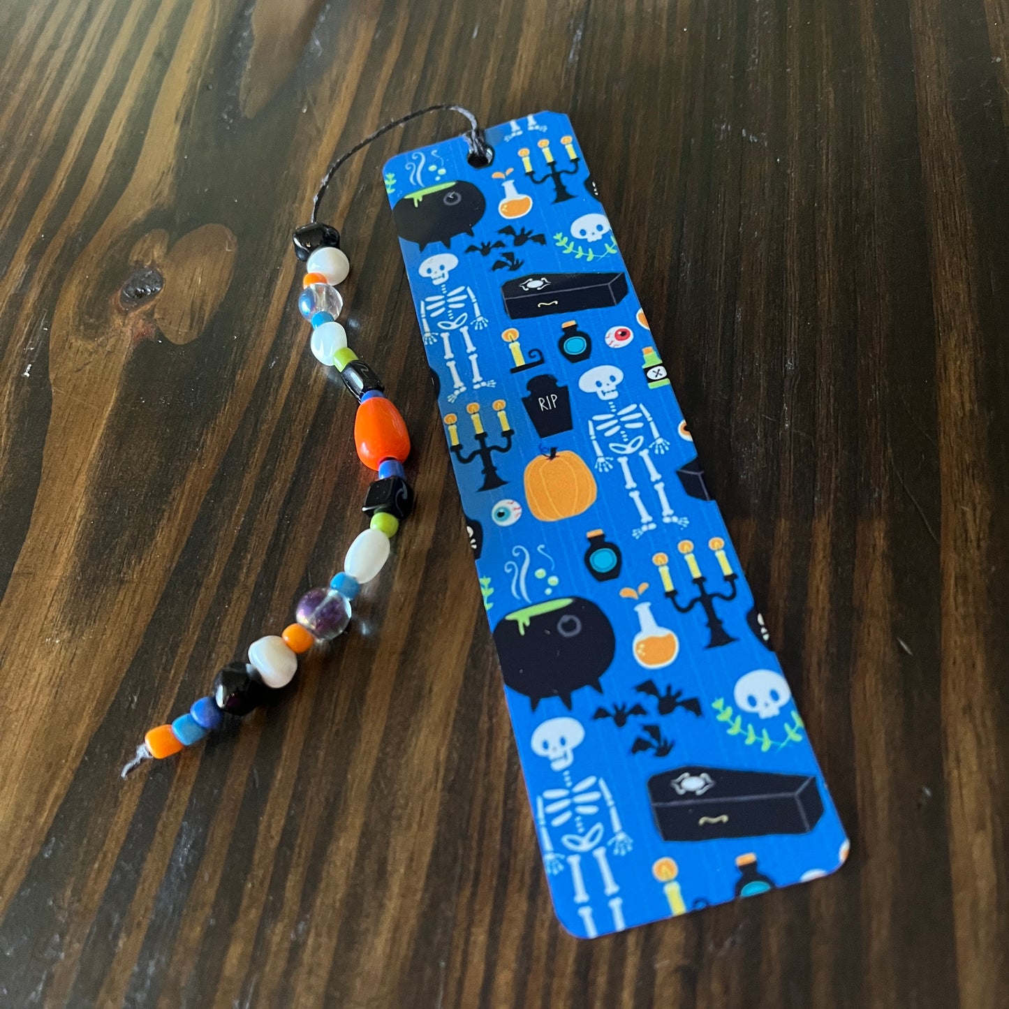 Cute Blue Halloween Metal Bookmark