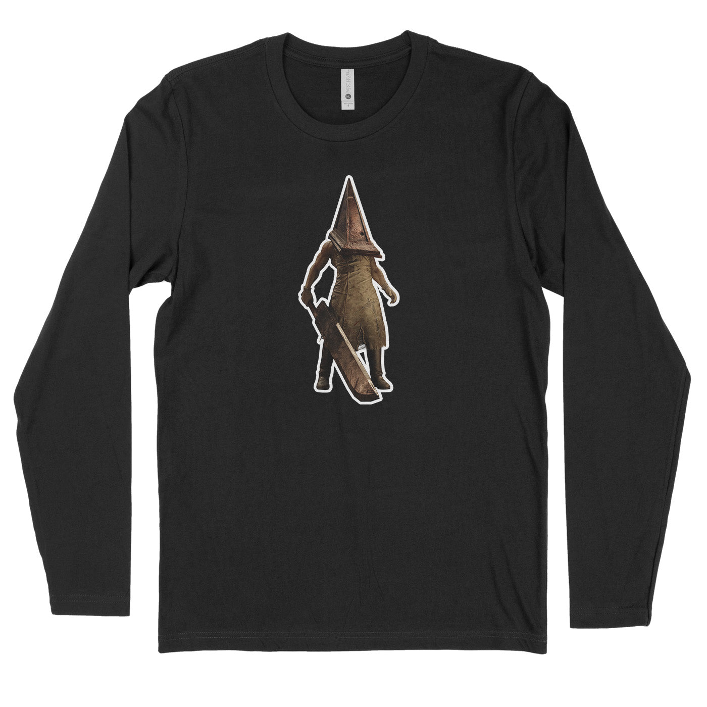 Black Long Sleeve Tee featuring Pyramid Head from Silent Hill