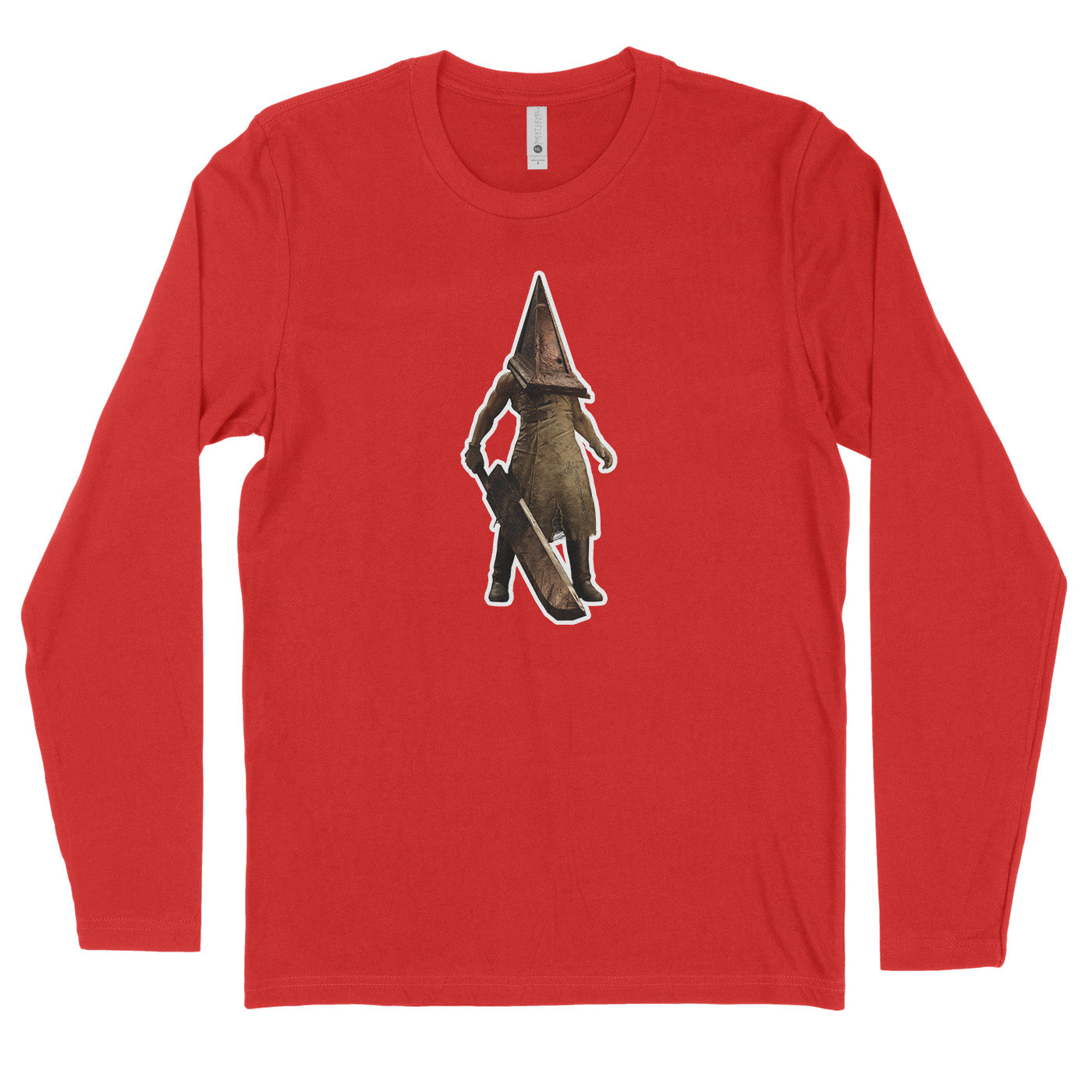 Red Long Sleeve Tee featuring Pyramid Head from Silent Hill