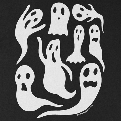 Cute Ghosts All Over Haunted Mansion Black Shirt