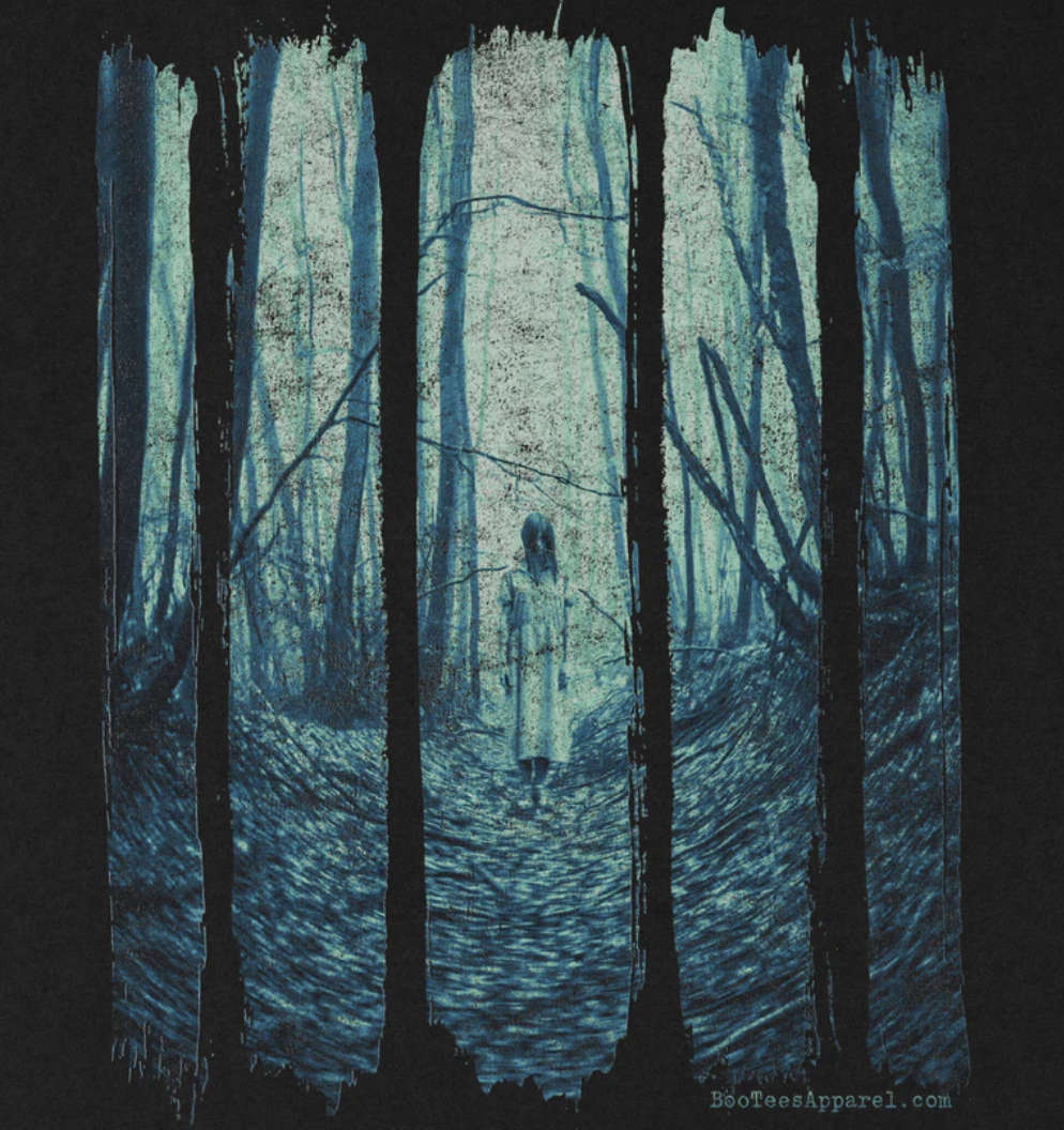 Ghost Girl in the Haunted Woods Black Shirt