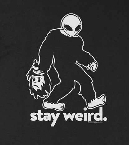 Bigfoot is an Alien Stay Weird Cryptid Black Shirt