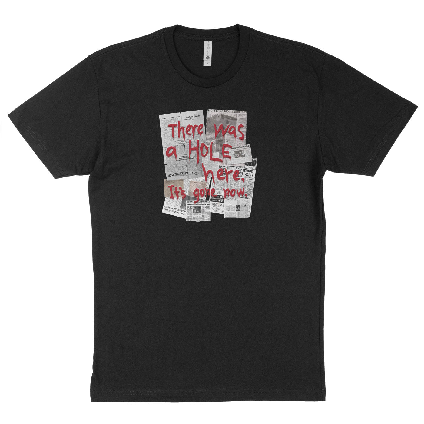 Black T-shirt featuring There Was A Hole from Silent Hill