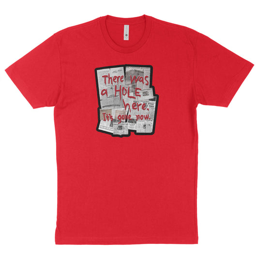 Red T-shirt featuring There Was A Hole from Silent Hill