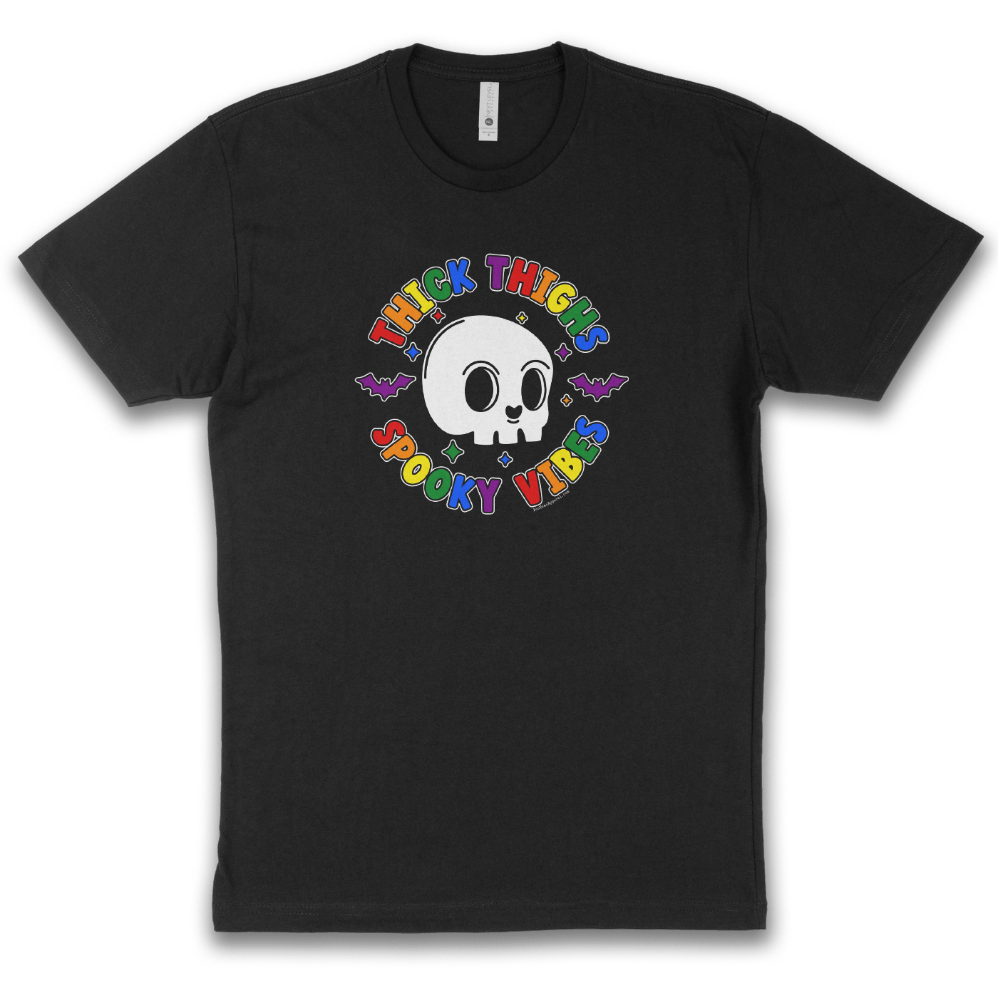 Thick Thighs and Spooky Vibes Pride Rainbow Black / 4XL / Hoodie 