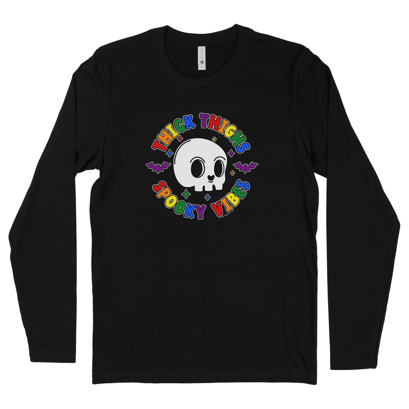 Thick Thighs and Spooky Vibes Pride Rainbow Black / 4XL / Hoodie 