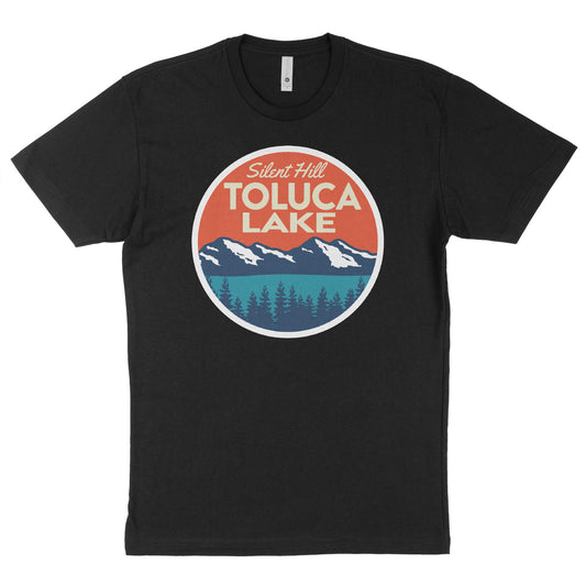 Black T-shirt featuring Toluca Lake from Silent Hill