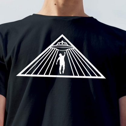 Alien Abduction UFO Triangle Mystery Black Shirt