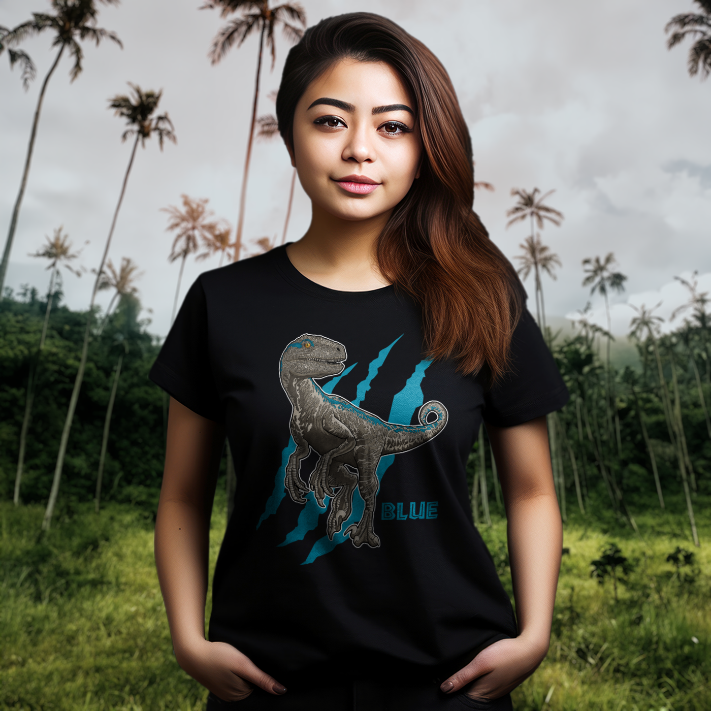Clever Girl Blue Raptor Dinosaur Shirt
