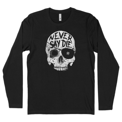 Never Say Die One Eyed Willie Skull Black Shirt