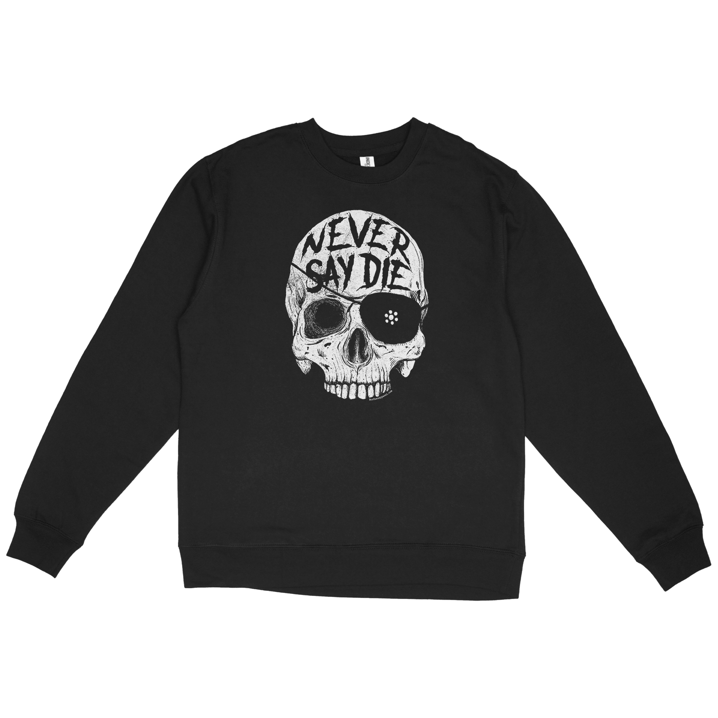 Never Say Die One Eyed Willie Skull Black Shirt