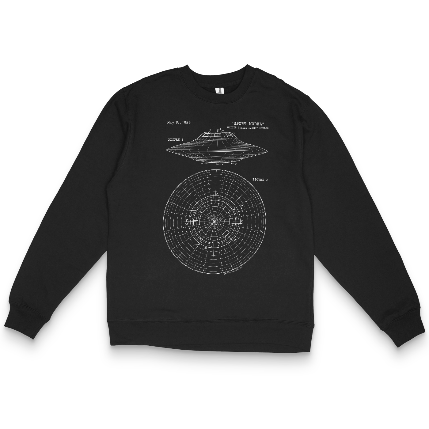 UFO Sport Model Spaceship Blueprint Blue Shirt