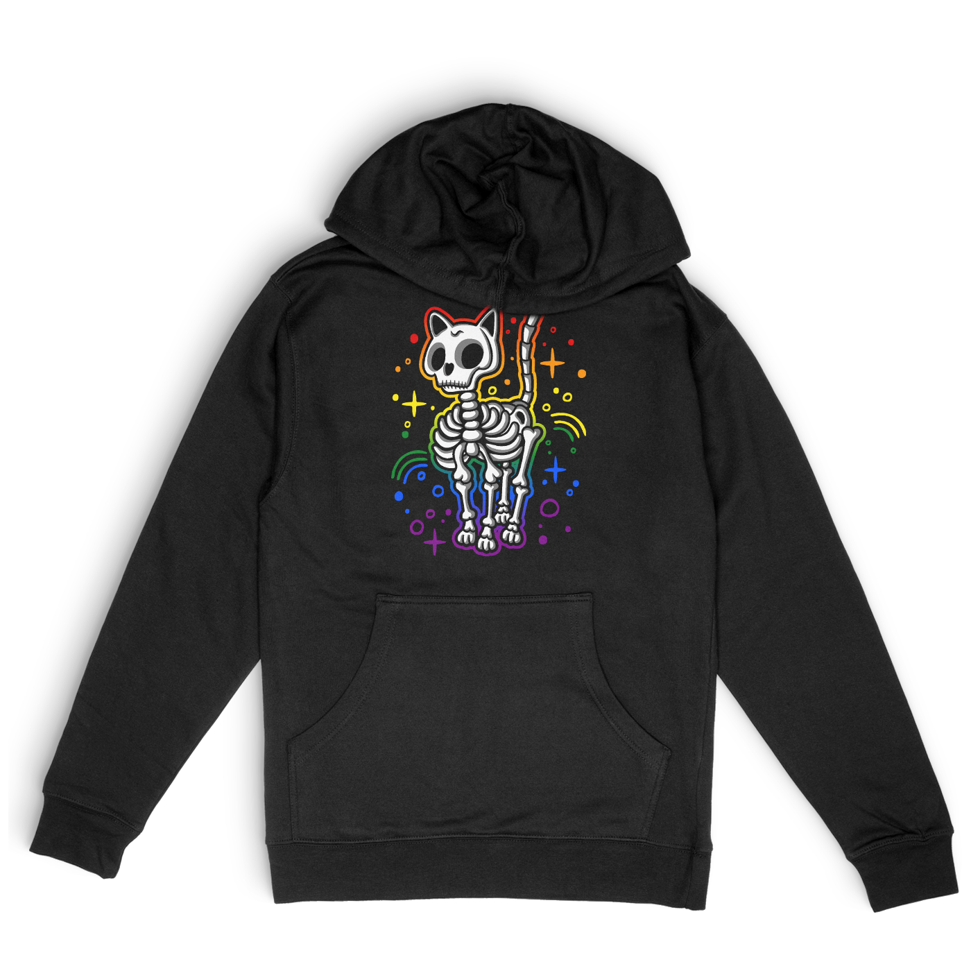 Skeleton Cat Pride Rainbow