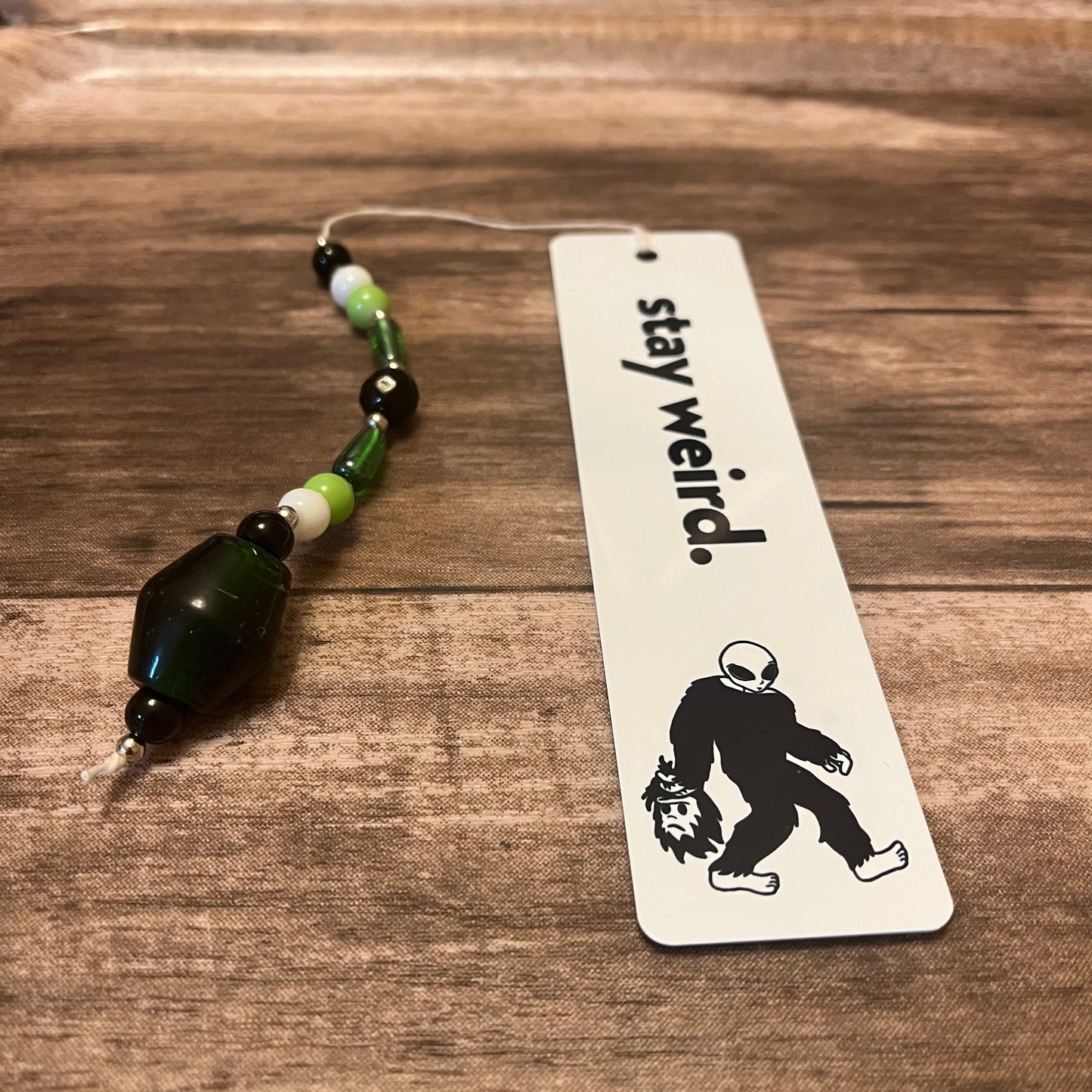 Stay Weird Metal Bookmark