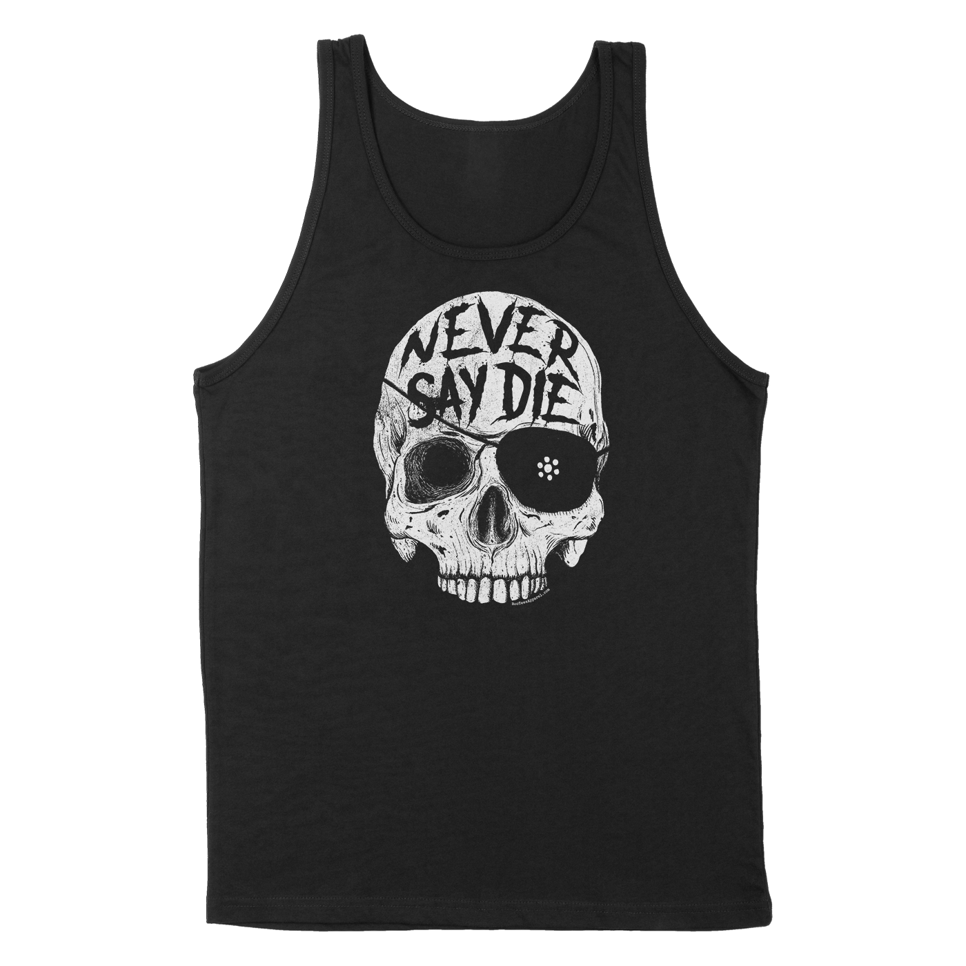 Never Say Die One Eyed Willie Skull Black Shirt